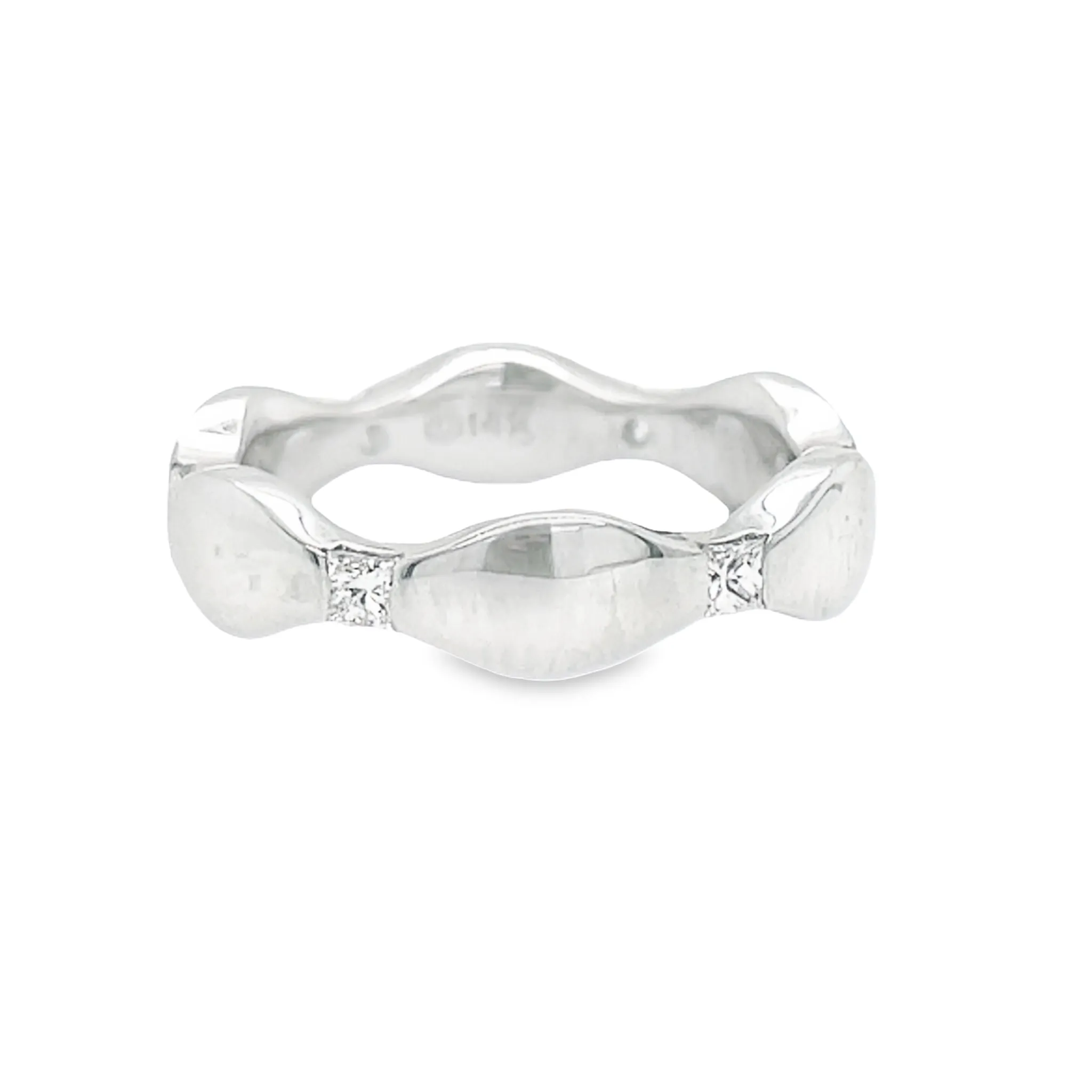 Diamond Wave White Gold Stackable Ring
