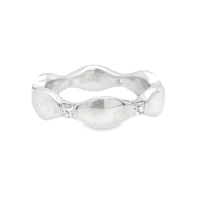 Diamond Wave White Gold Stackable Ring