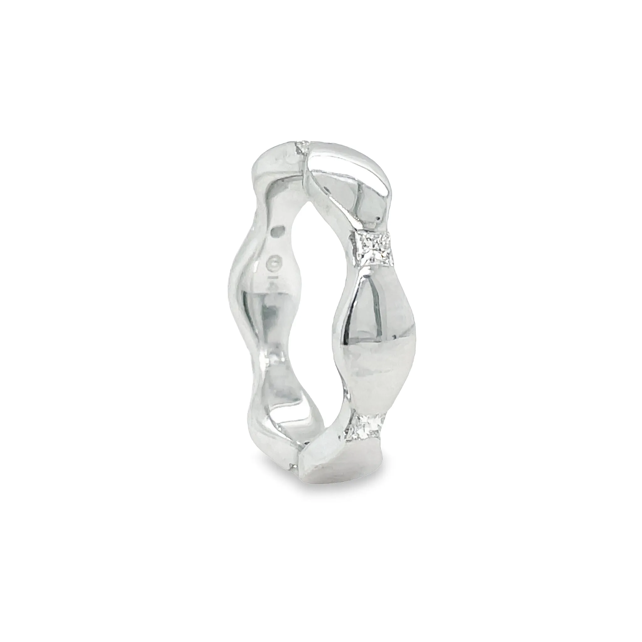 Diamond Wave White Gold Stackable Ring