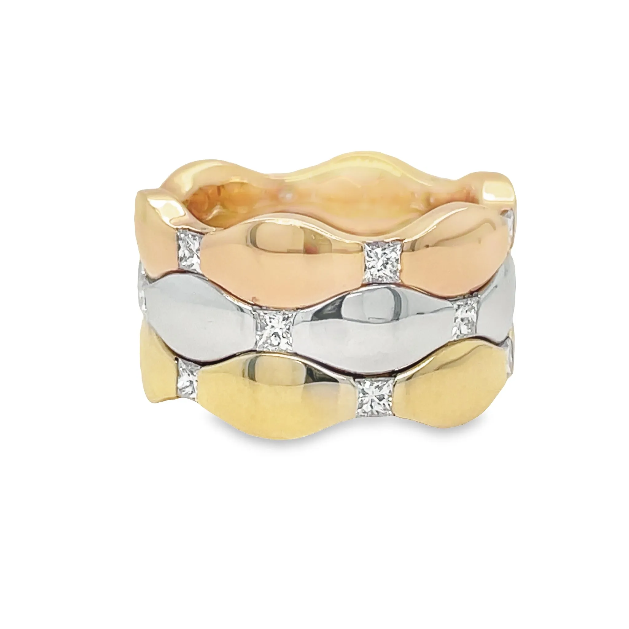 Diamond Wave White Gold Stackable Ring