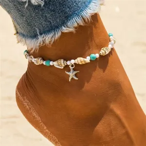 Enhance Your Beach Look with Handmade Shell Beads Starfish Anklets - Perfect Boho Jewellery for Summer Vibes!