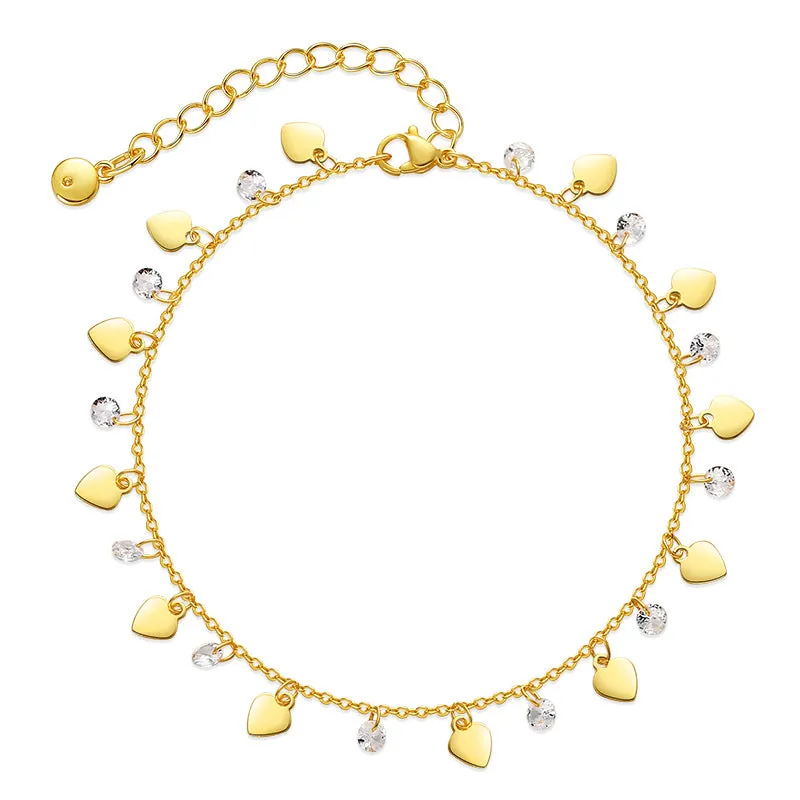 Fashion Green Zirconia Adjustable Ankle Strap Women's New Fashion Party Beach Ankle Chain