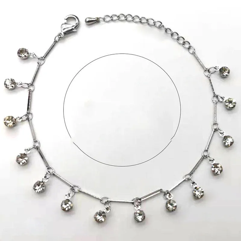 Fashion Simple Crystal Diamond All-match Anklet