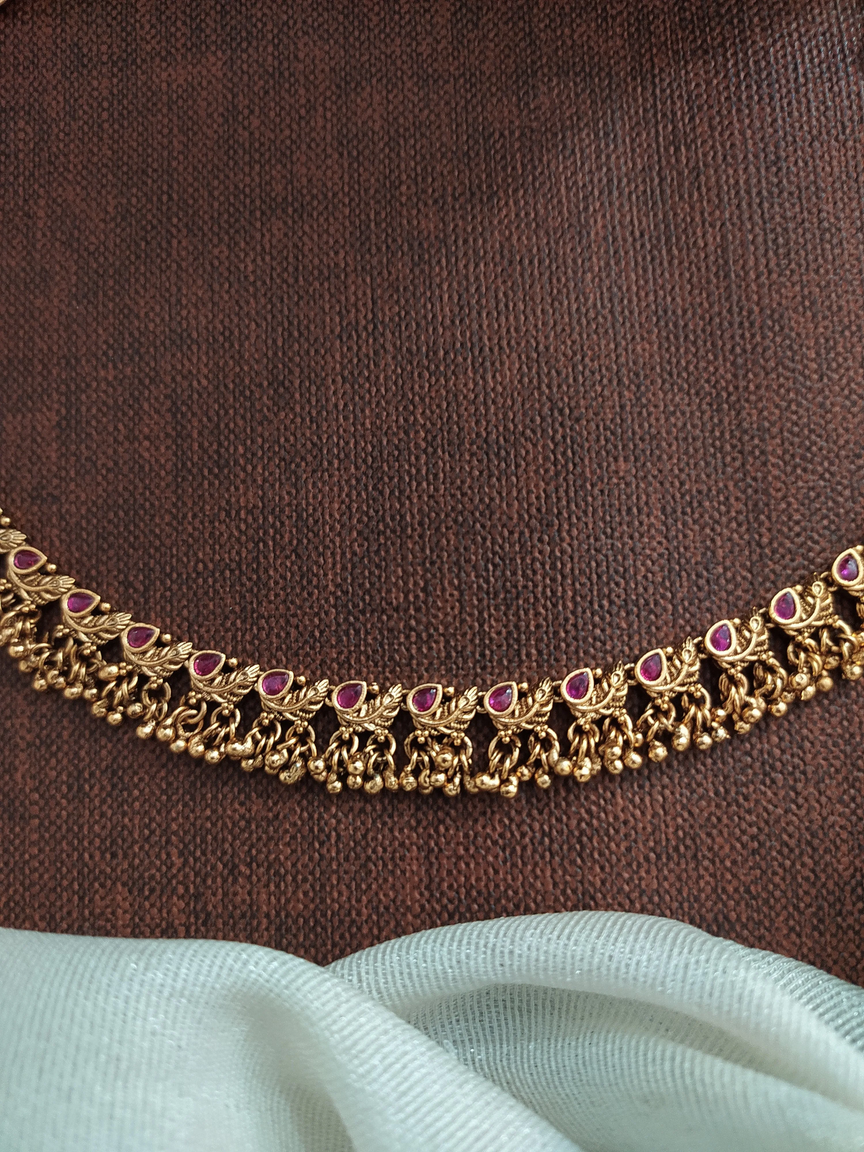 Festive Accessories ~ Antique Anklets with Kemp Stones and Golden Hangings