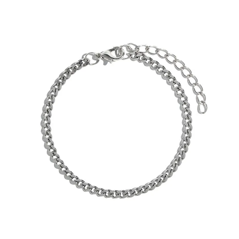 Flatfoosie Stainless Steel Anklet Bracelet For Women New Fashion Silver Color Twist Chain Anklet Personality Jewelry Gifts