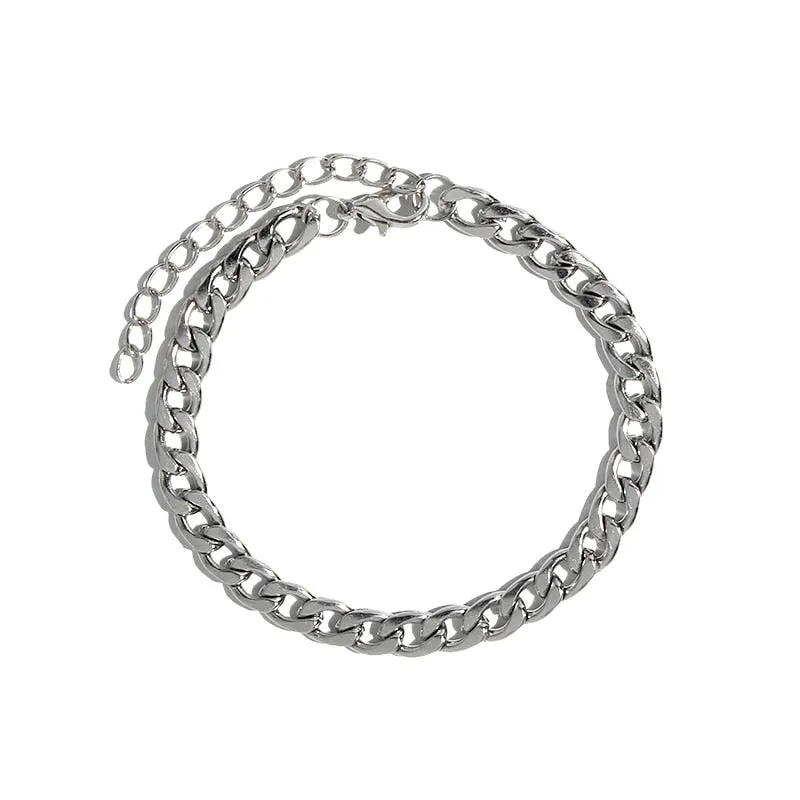 Flatfoosie Stainless Steel Anklet Bracelet For Women New Fashion Silver Color Twist Chain Anklet Personality Jewelry Gifts