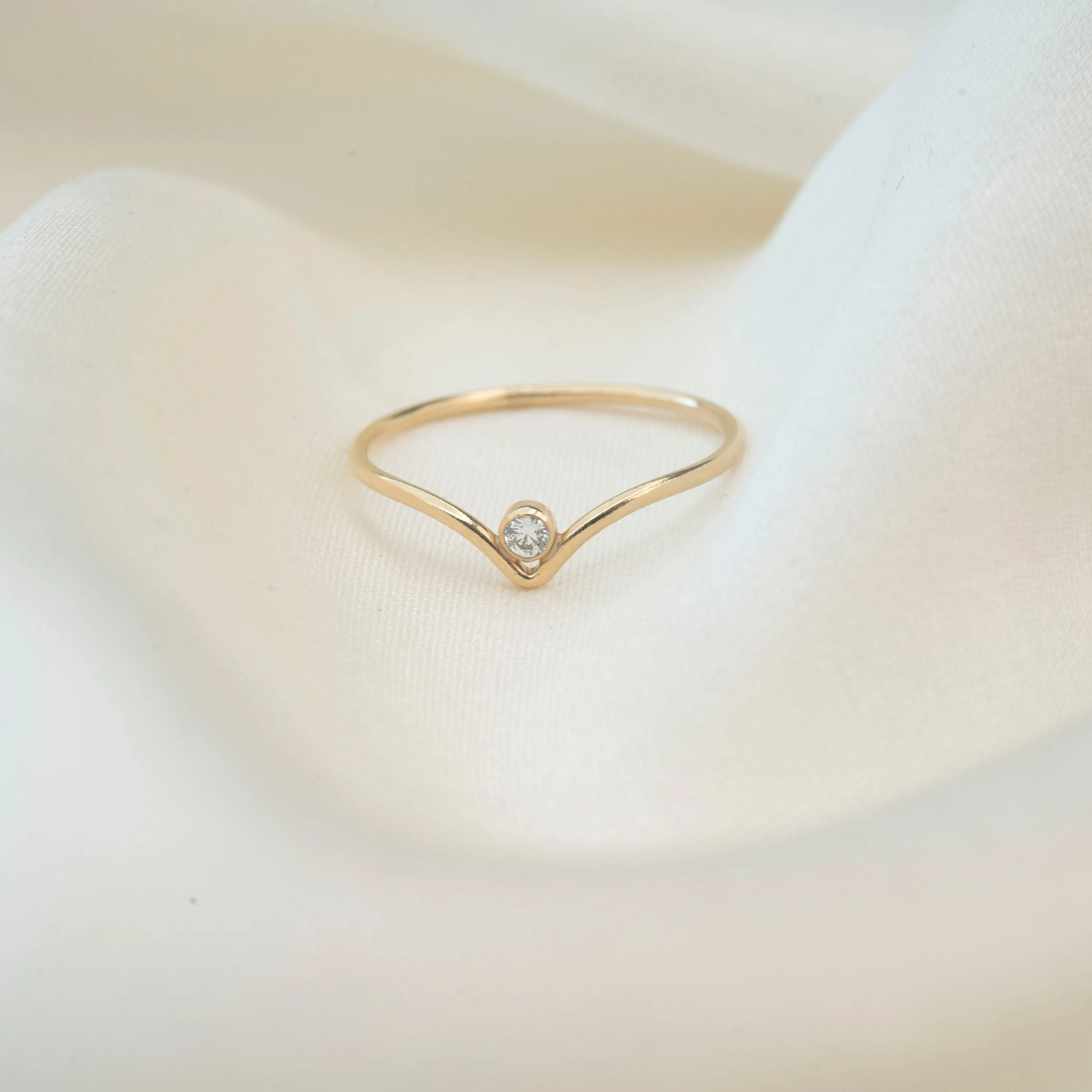 Gold Filled Crystal Chevron Stacker