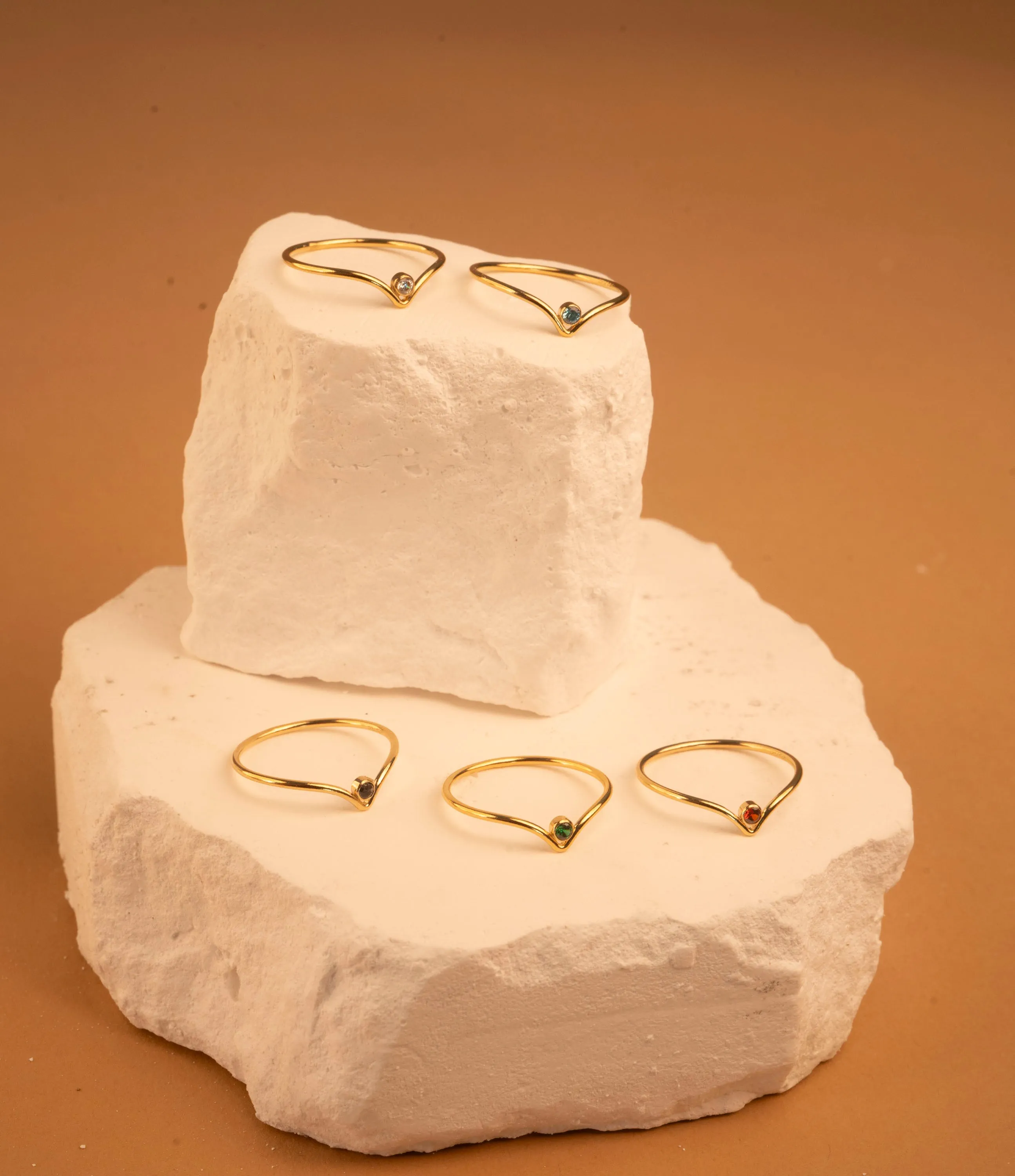 Gold Filled Crystal Chevron Stacker
