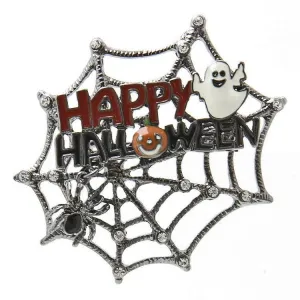 Halloween Costume Jewelry Ghost Pumpkin Spiderweb Fashion Brooch Pin Black