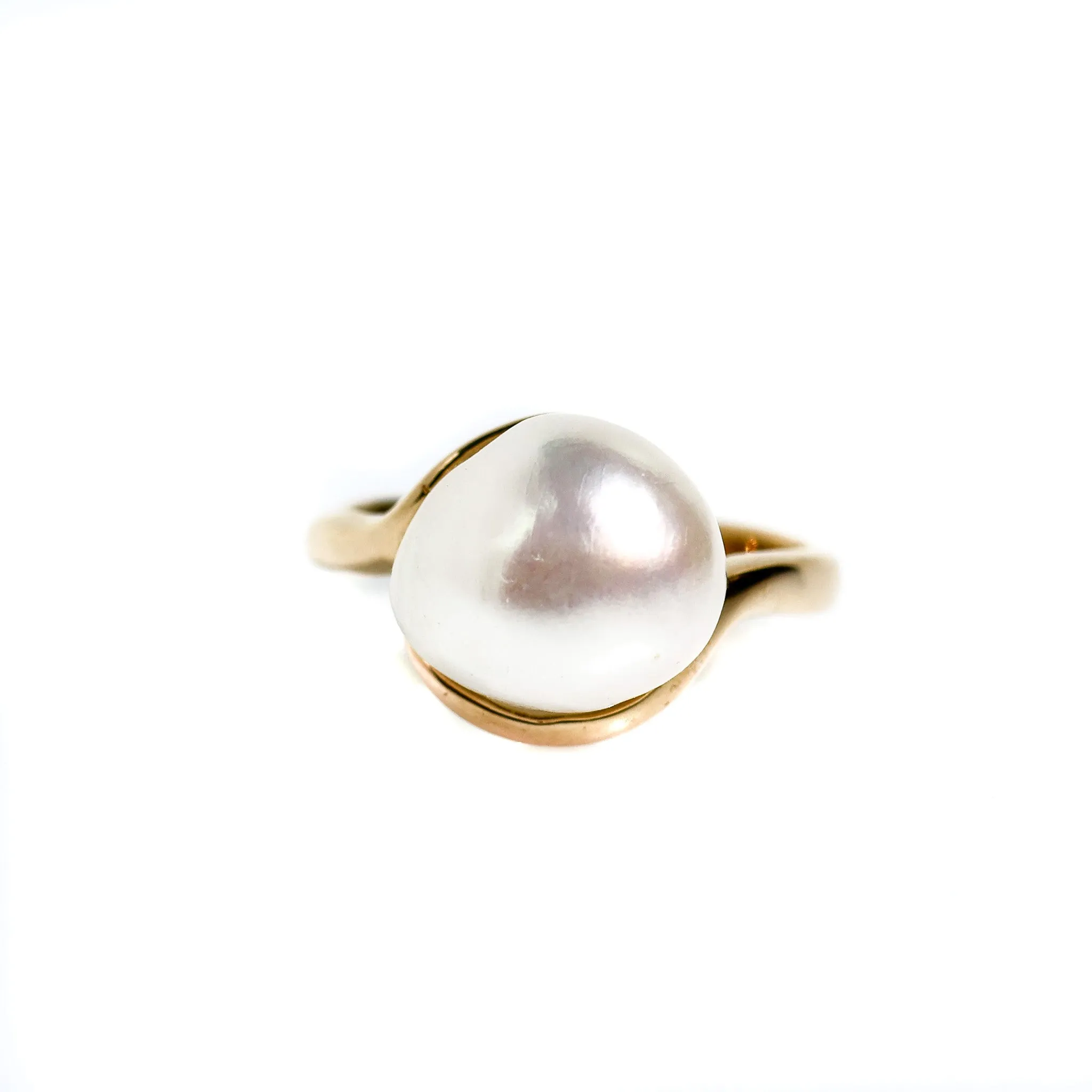 Keshi Pearl Ring Gold