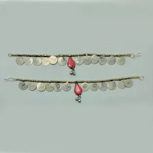 Kuchi Boho Beaded Chain Pair Anklets