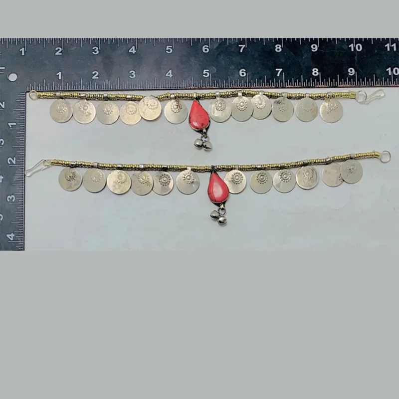 Kuchi Boho Beaded Chain Pair Anklets