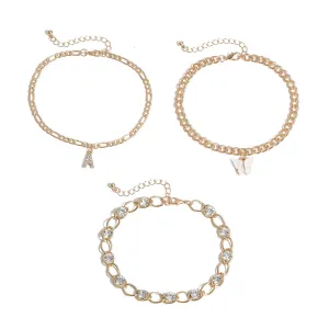 Letter Butterfly Anklet With Diamond Chain