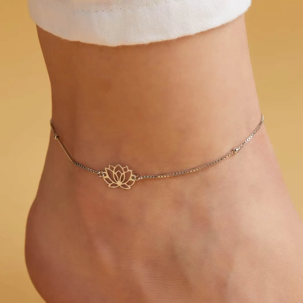Lotus 925 Sterling Silver Anklets