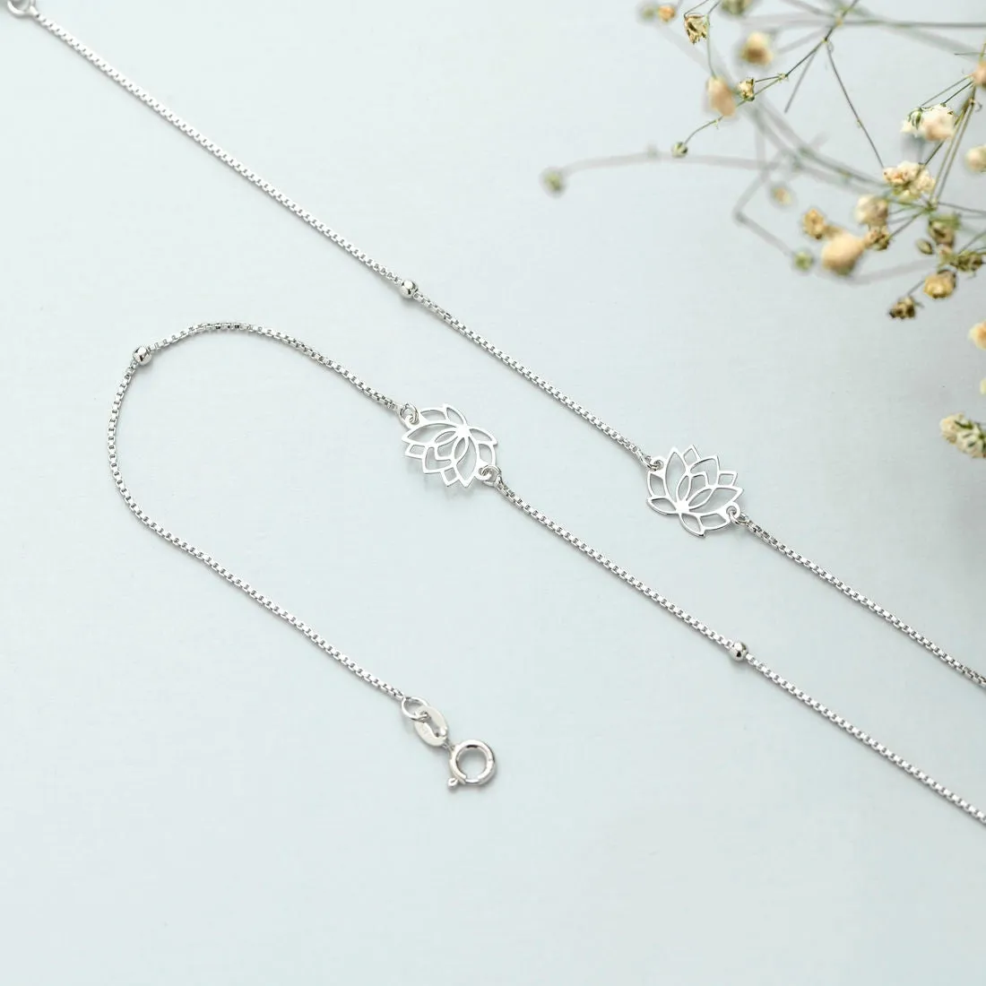 Lotus 925 Sterling Silver Anklets