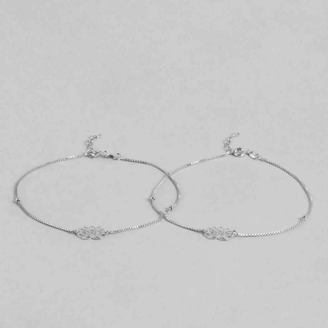 Lotus 925 Sterling Silver Anklets