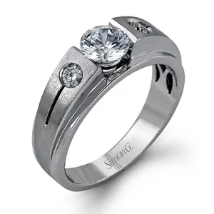 Men's Wedding Band In 14k Or 18k Gold With Diamonds