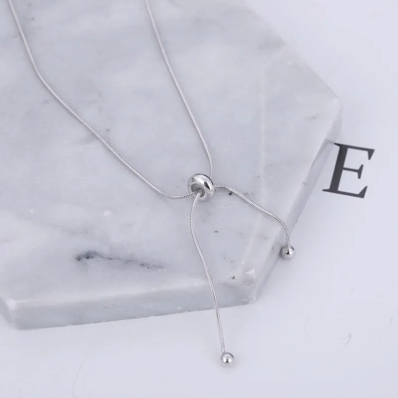 Adjustable Minimalist Forest-Inspired Tassel Anklet with Wild Snake Bone Chain