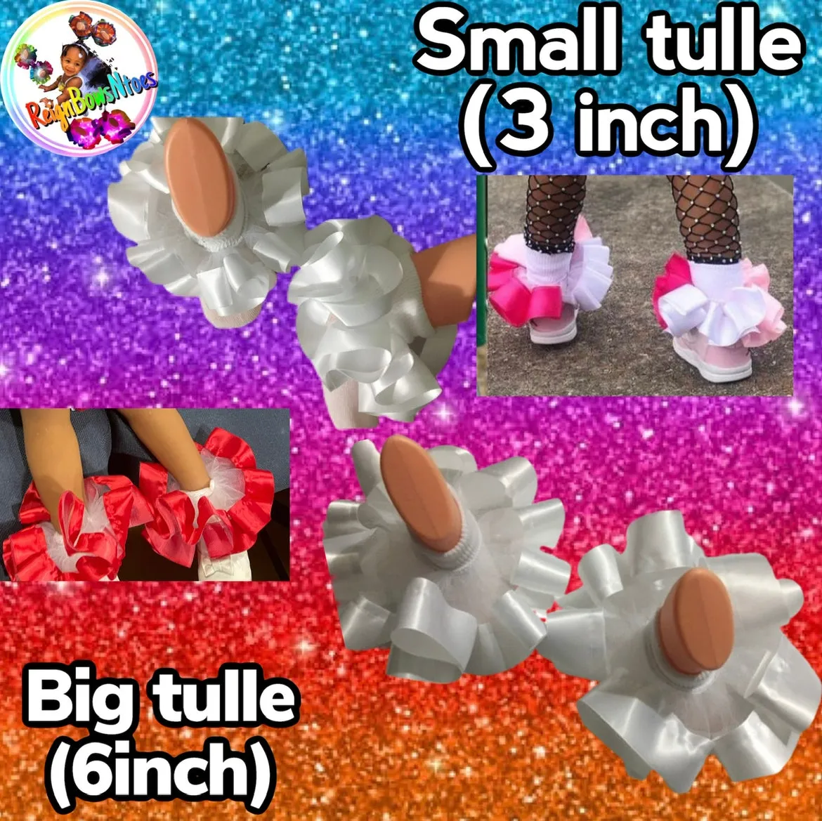 Pageant socks, tutu socks, multicolored socks