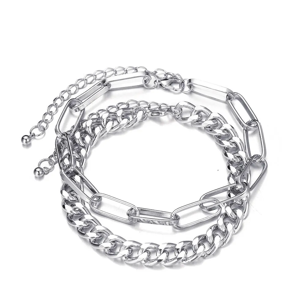 Personalized Fashion Thick Chain Anklet Set