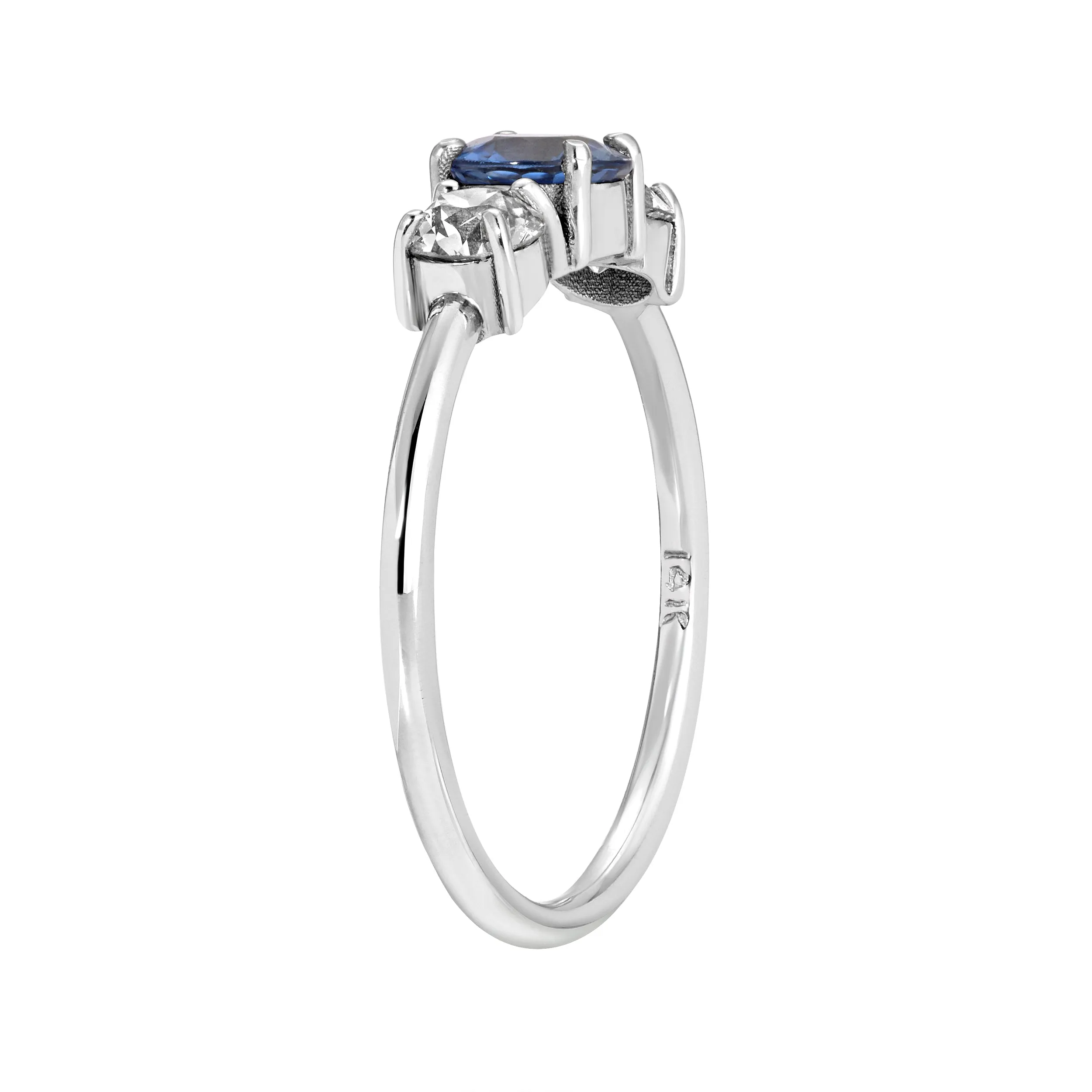 SAPPHIRE AND DIAMOND THREE STONE RING