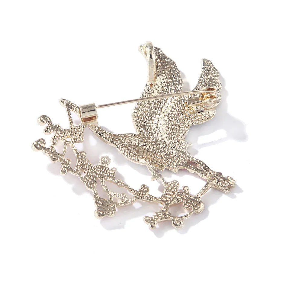 SB324 - Retro Crane Brooch