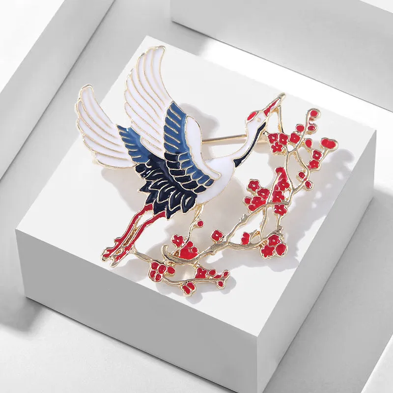 SB324 - Retro Crane Brooch