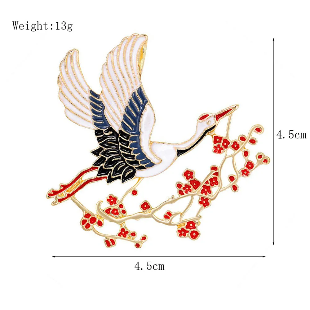 SB324 - Retro Crane Brooch
