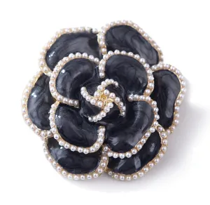 SB337 - Retro Camellia Pearl Brooch