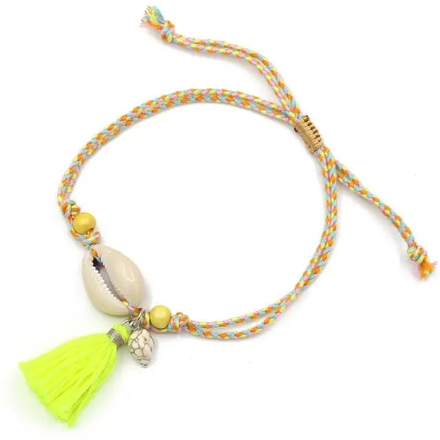 Shell Tassel Anklet for Women Girls Foot Jewelry Sandals Bracelet