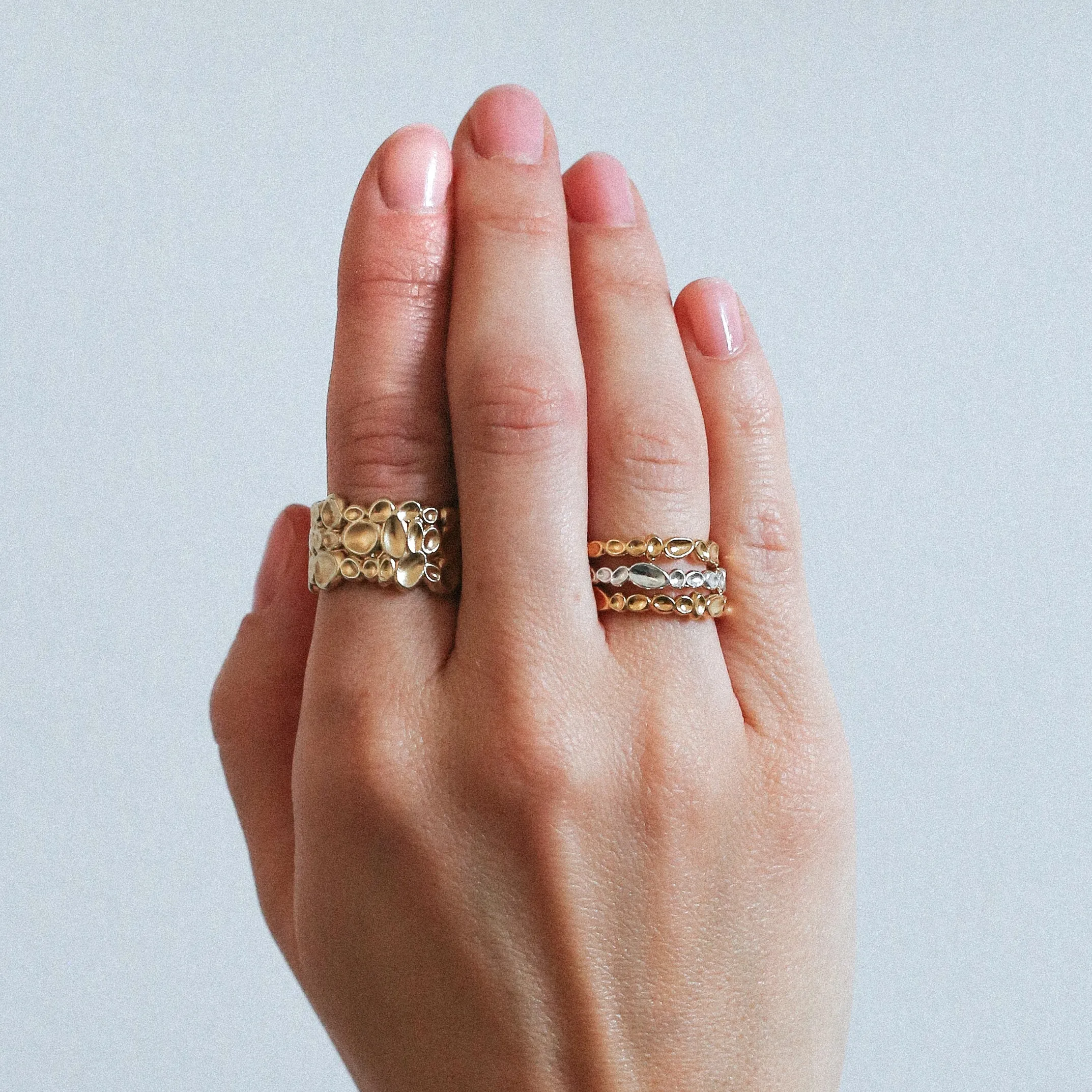 Shimmer Wide Ring Sterling Silver