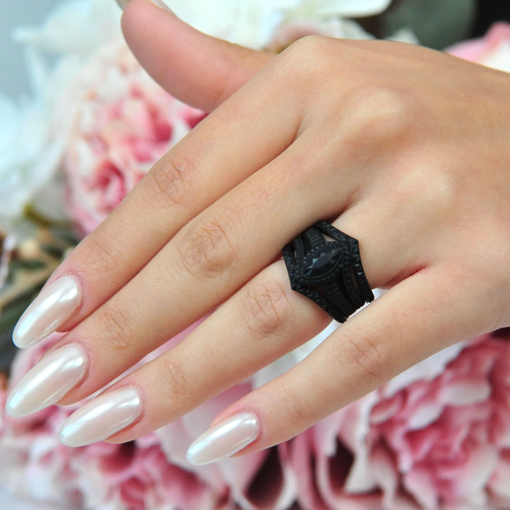 Silicone Rings for Women - Marquise with 2 Stackable Rings