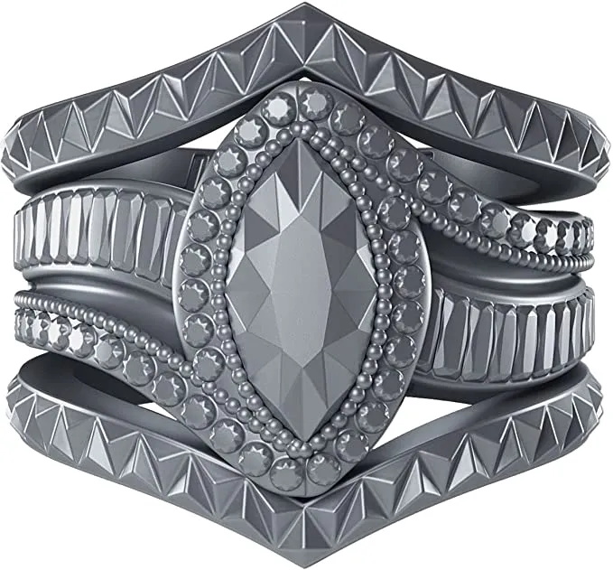 Silicone Rings for Women - Marquise with 2 Stackable Rings