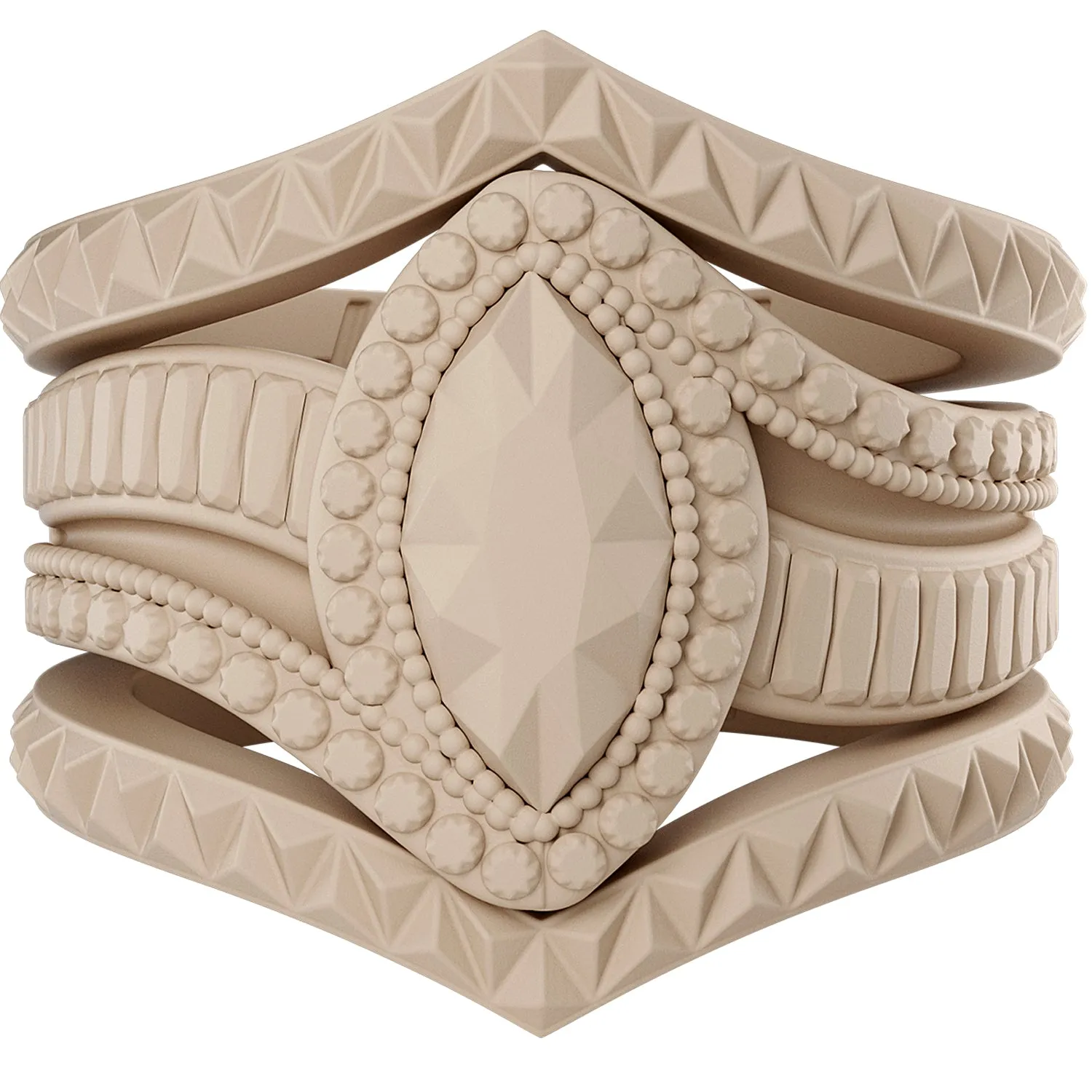 Silicone Rings for Women - Marquise with 2 Stackable Rings
