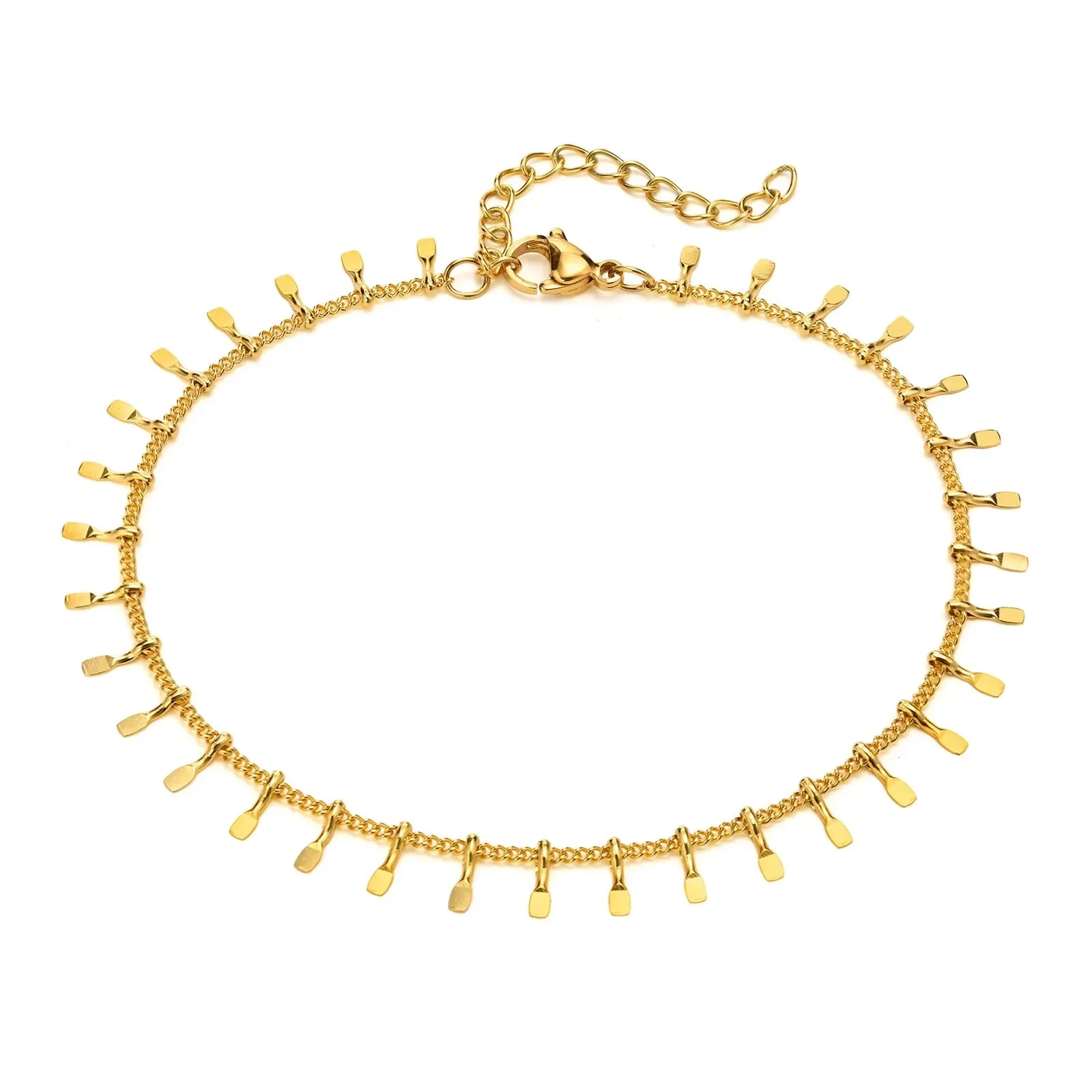 Stainless Steel Dangle Anklet for Women Fringe Chain Anklet Jewelry