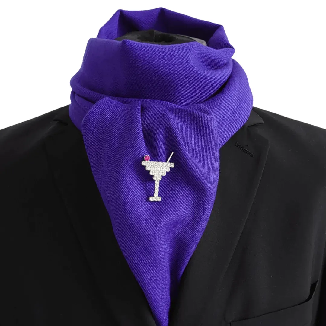 Swarovski Crystals Martini Glass Lapel Brooch
