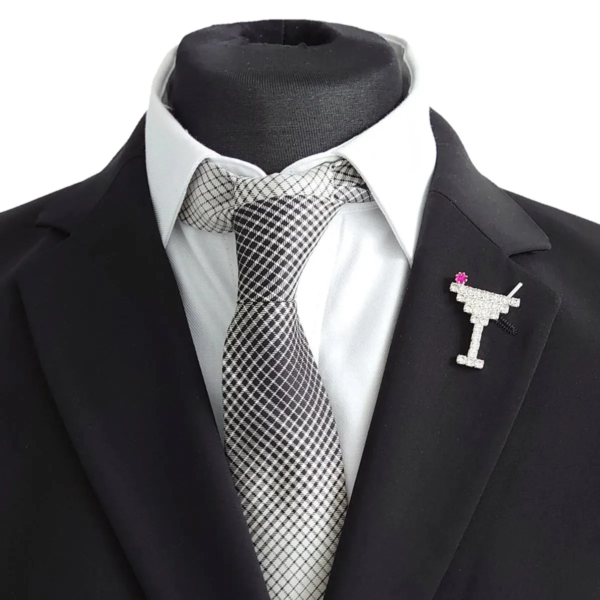 Swarovski Crystals Martini Glass Lapel Brooch