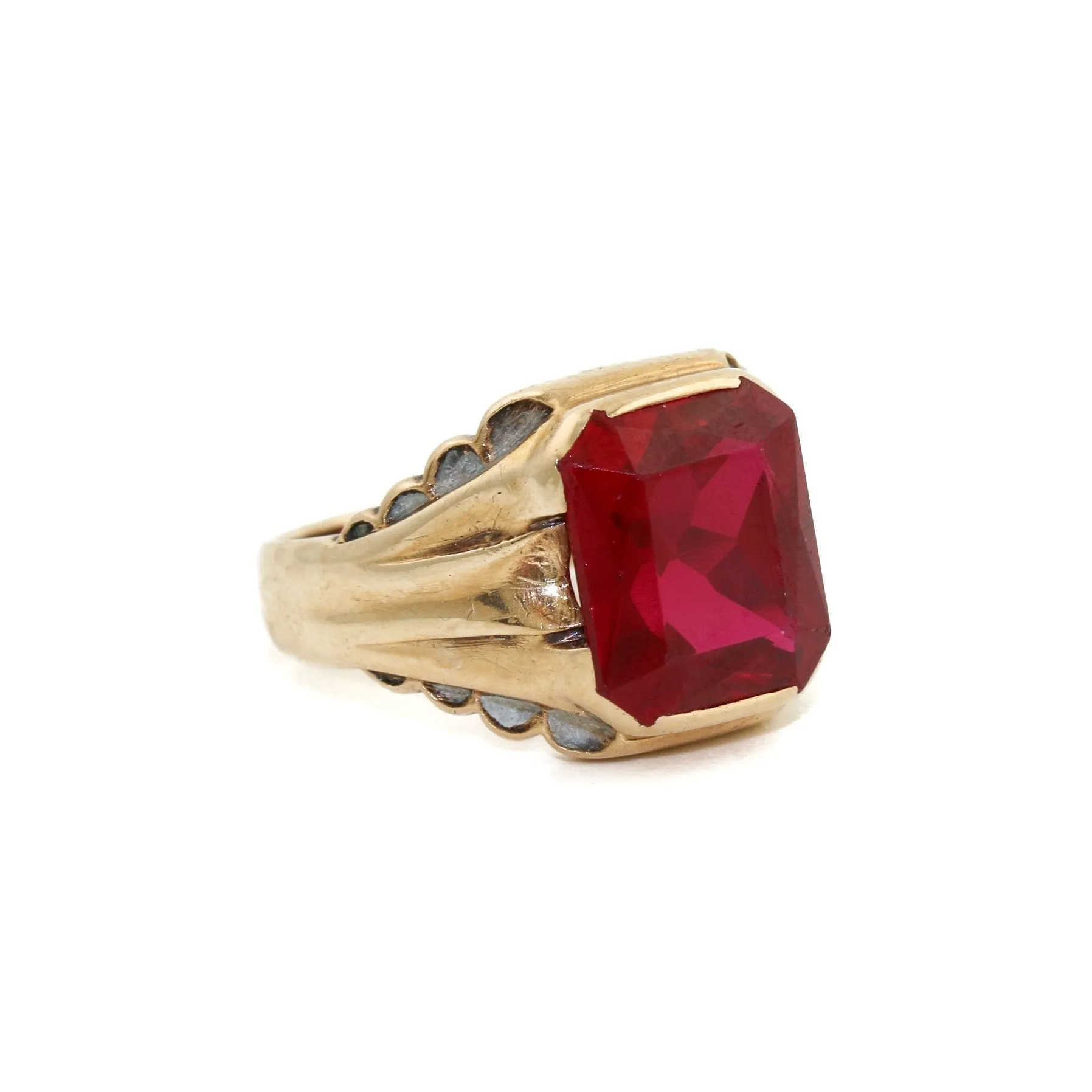 Synthetic Rub Ring 10k Ring