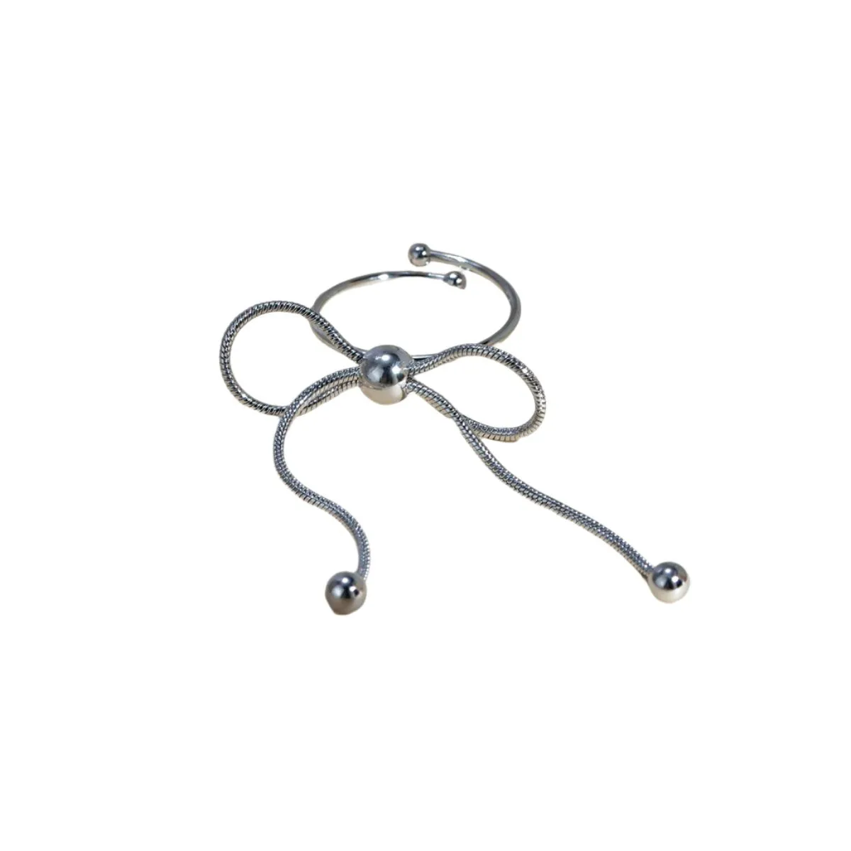 TEEK - Stainless Steel Silver-Plated Bow Ring