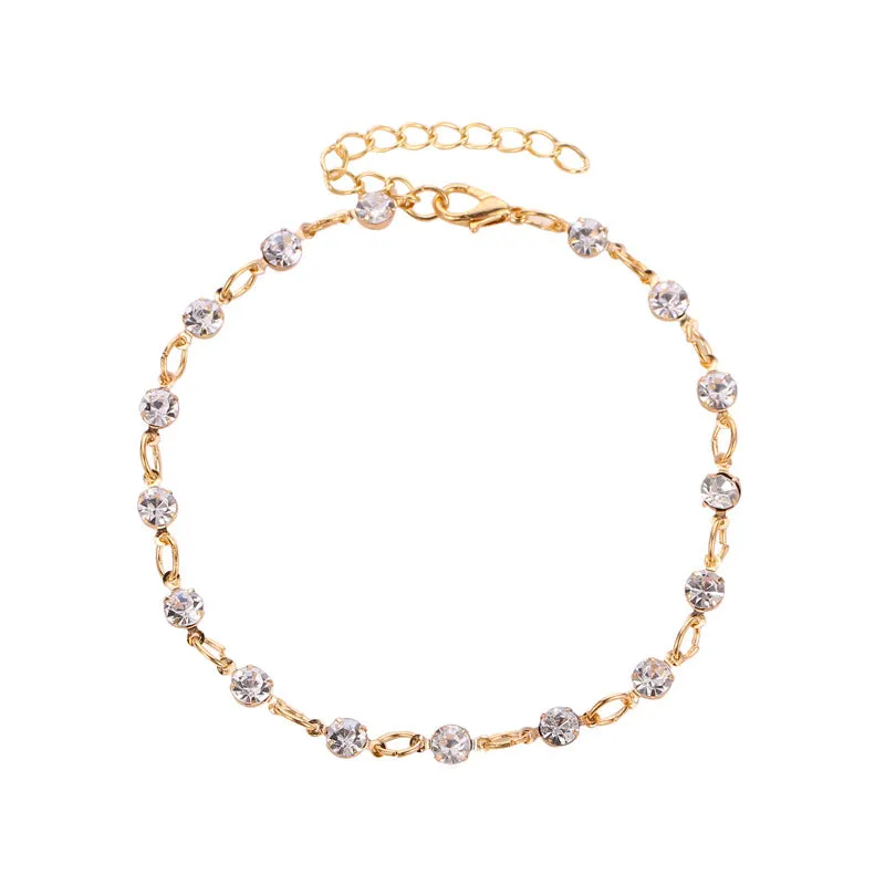 Temperament Beach Style Ladies Simple Round Flashing Anklet