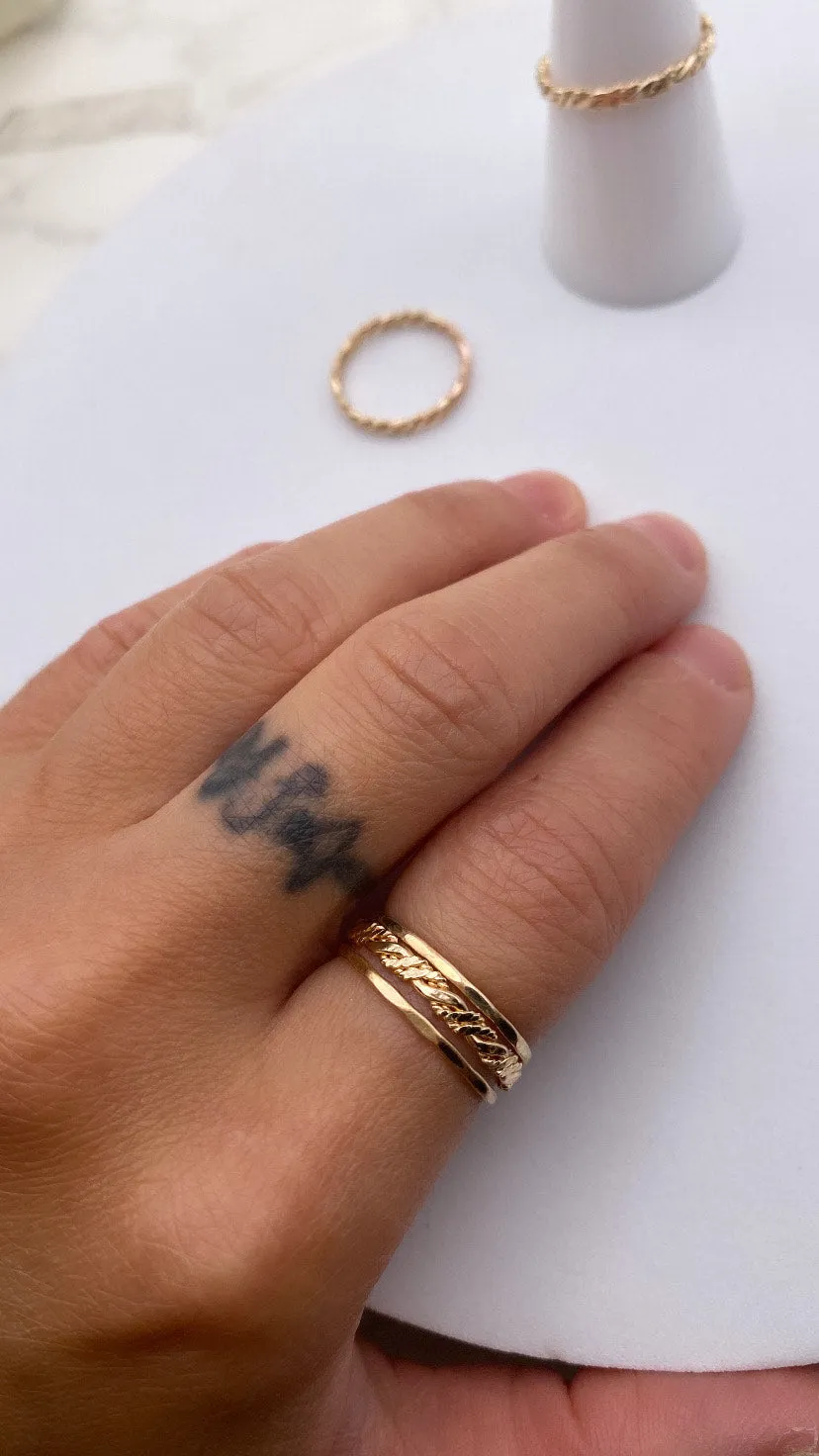 Twist Ring - Gold Filled - Stackable