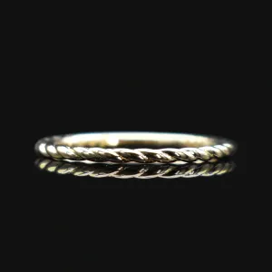 Twisted Gold Wedding Band Stacking Ring