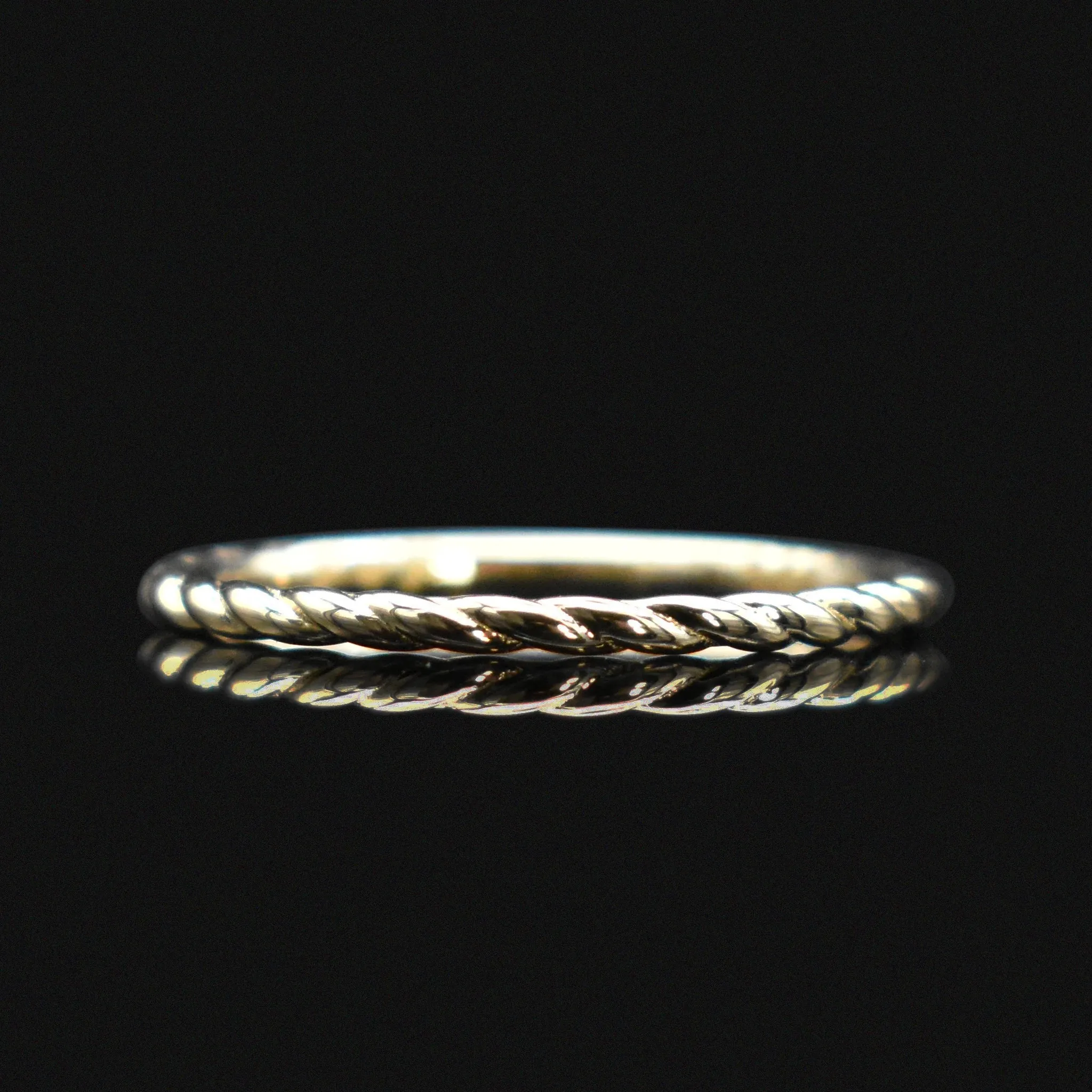 Twisted Gold Wedding Band Stacking Ring