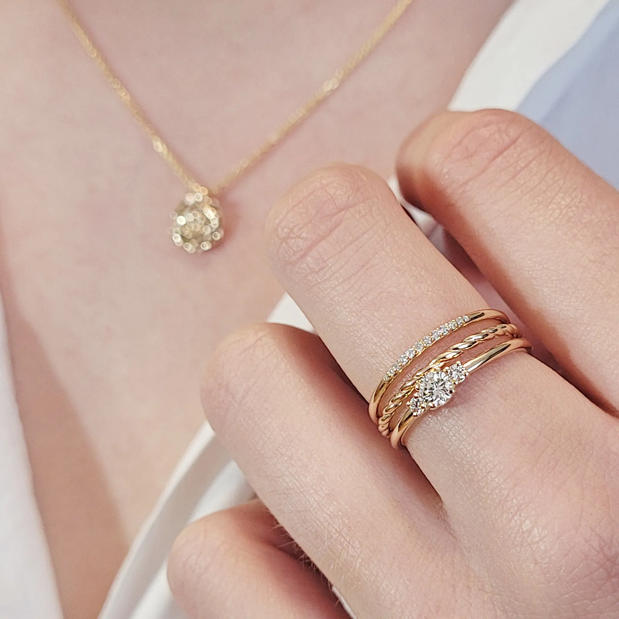 Twisted Gold Wedding Band Stacking Ring