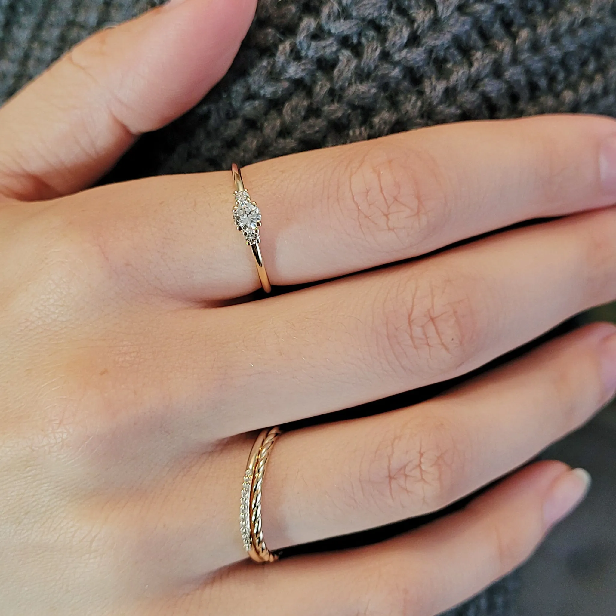 Twisted Gold Wedding Band Stacking Ring