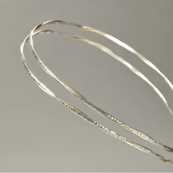 Wedding Crowns (Stefana) -  Silver Sparkle with Gold Wire Twist