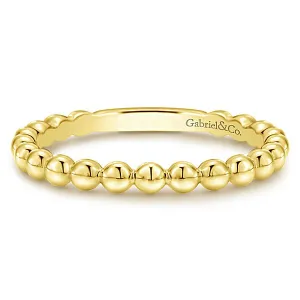 Yellow Gold Stackable Ladies Ring