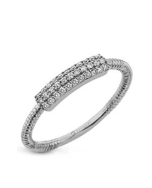 Zeghani ZR2132 White Gold Stackable Diamond Ring